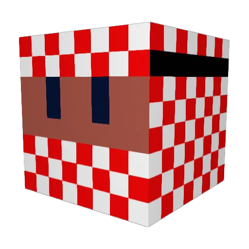 Technokaram Minecraft avatar head, 3D render