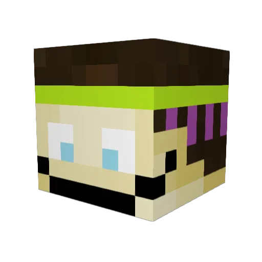 Technosaur Minecraft avatar head, 3D render