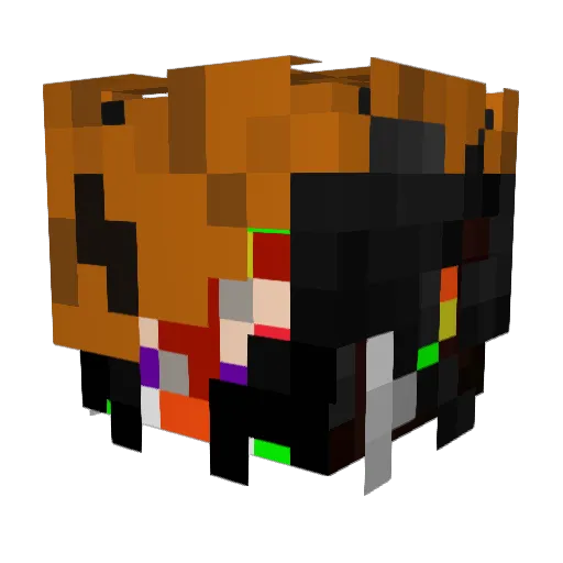 Technoss Minecraft avatar head, 3D render