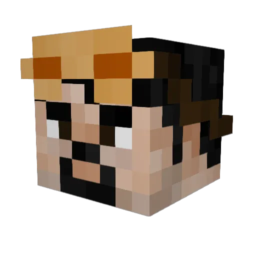 Technus_ Minecraft avatar head, 3D render