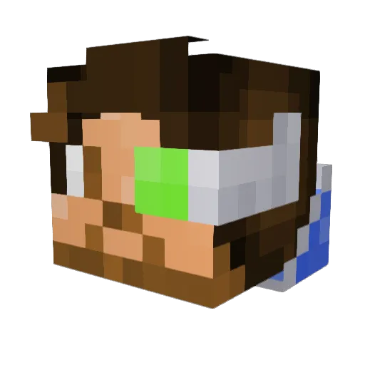 Techonix Minecraft avatar head, 3D render