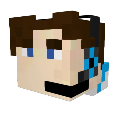 Tecral Minecraft avatar head, 3D render