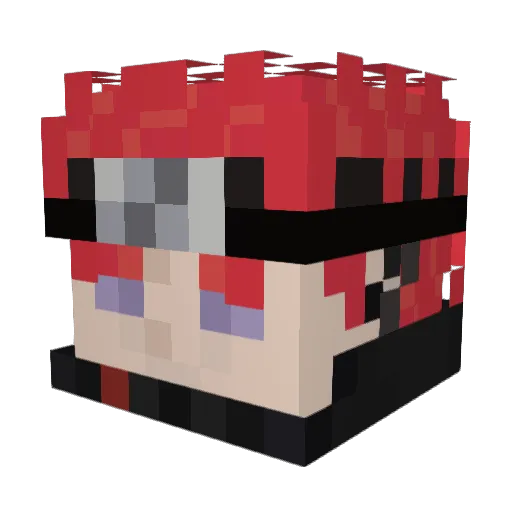 Teczkiee Minecraft avatar head, 3D render