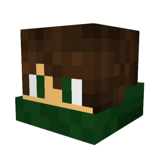 Teddamoose Minecraft avatar head, 3D render
