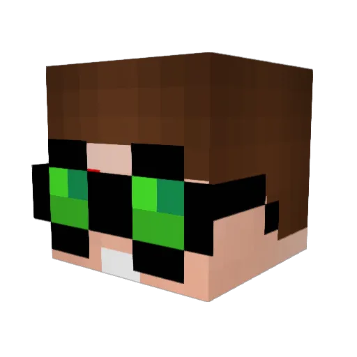 TeddieTv Minecraft avatar head, 3D render