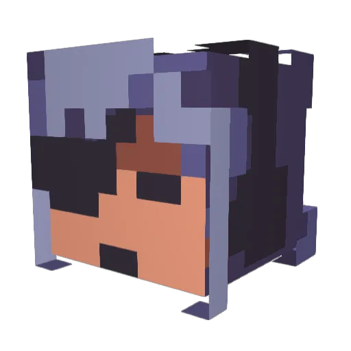 Teddika Minecraft avatar head, 3D render