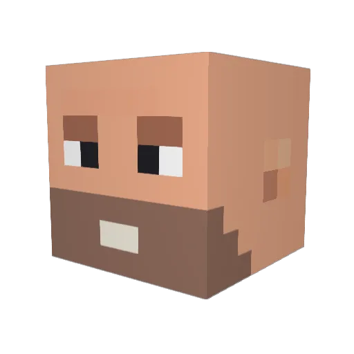 Teddingham Minecraft avatar head, 3D render