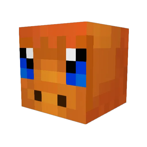 TeddyAgge Minecraft avatar head, 3D render
