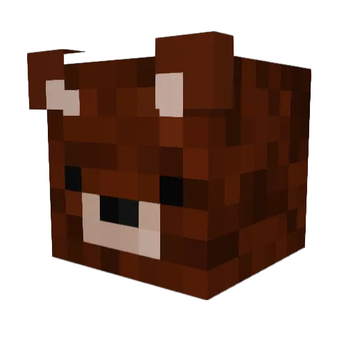 TeddyBair_ Minecraft avatar head, 3D render