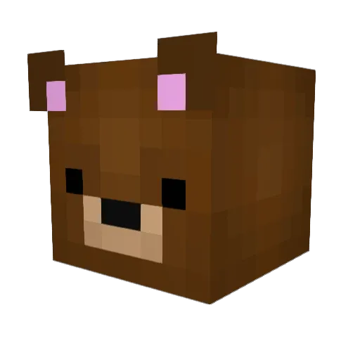 TeddyBearJester Minecraft avatar head, 3D render