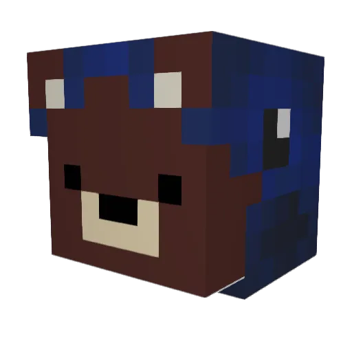 TeddyBearPlay Minecraft avatar head, 3D render