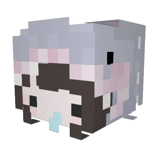 TeddyBunnyBear Minecraft avatar head, 3D render