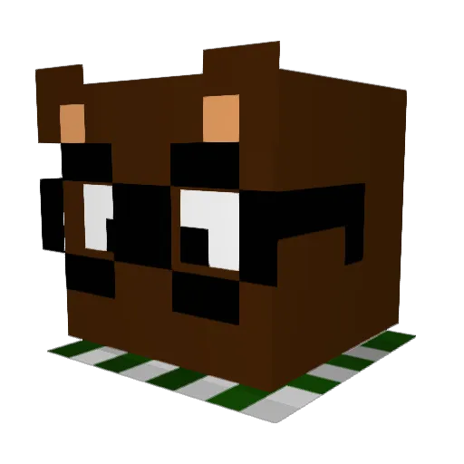 Teddyplanet Minecraft avatar head, 3D render