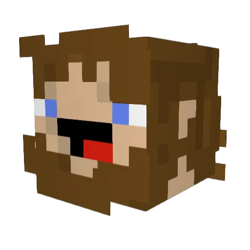 Tedeer Minecraft avatar head, 3D render