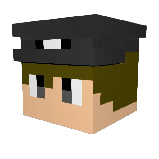 Tedokz Minecraft avatar head, 3D render