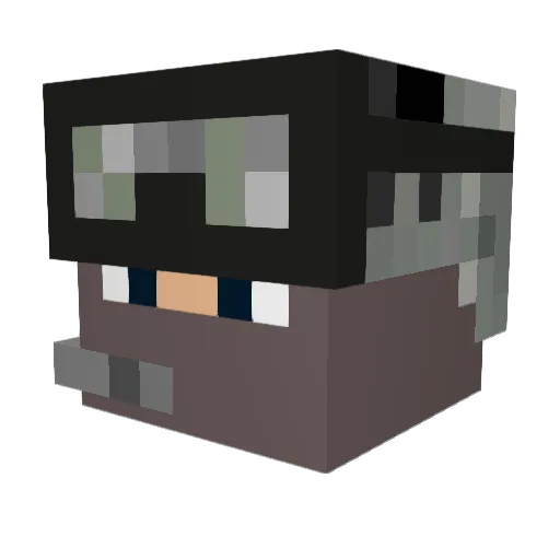 Tedthered Minecraft avatar head, 3D render
