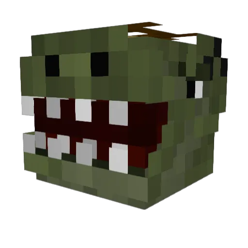 TeeBig Minecraft avatar head, 3D render