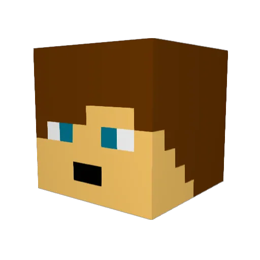 TeeTyy Minecraft avatar head, 3D render