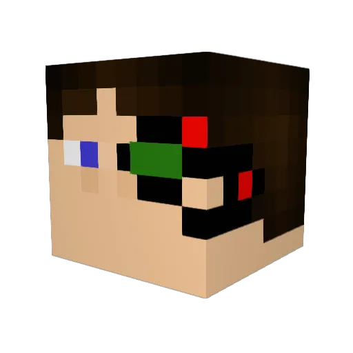 TeeeLeee Minecraft avatar head, 3D render