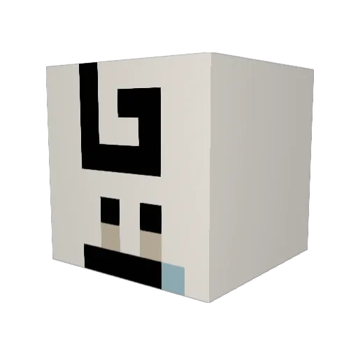 TeekleeMeeklee Minecraft avatar head, 3D render