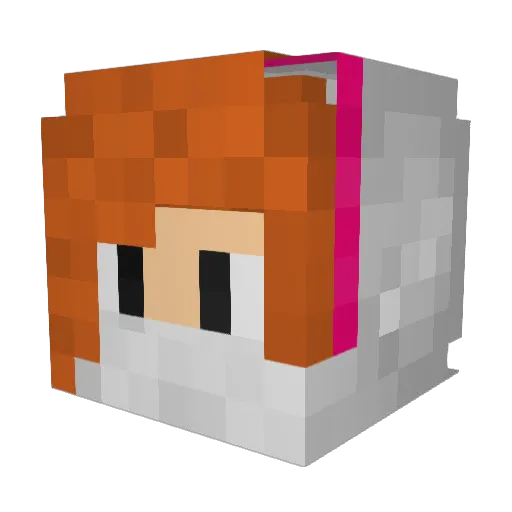 Teeline Minecraft avatar head, 3D render