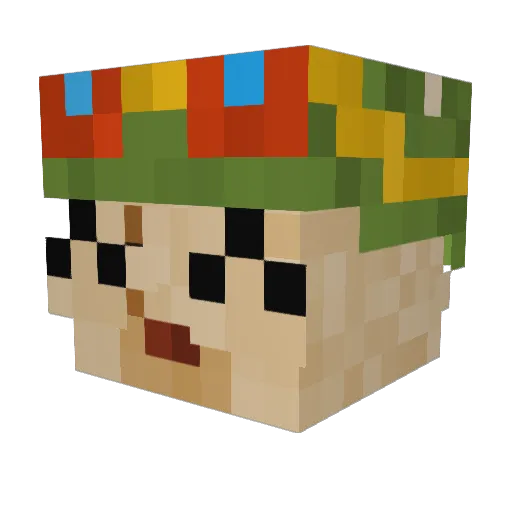 Teemozuka Minecraft avatar head, 3D render
