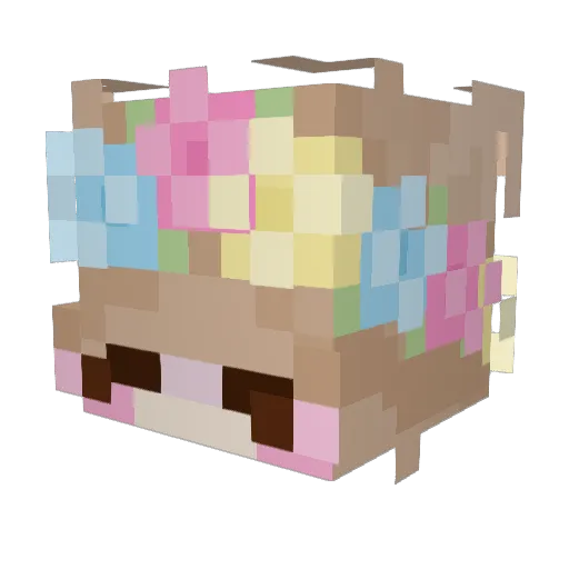 TeenyPuff Minecraft avatar head, 3D render