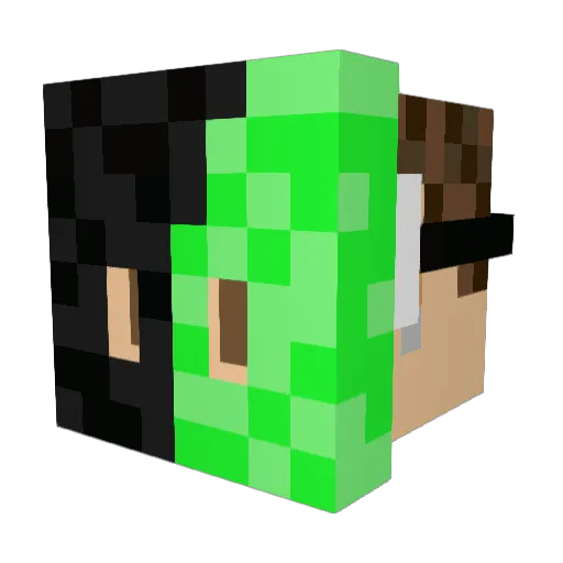 TefoKz Minecraft avatar head, 3D render