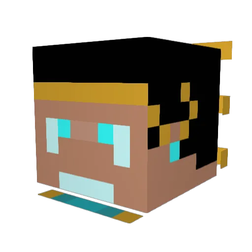 Tegadil Minecraft avatar head, 3D render