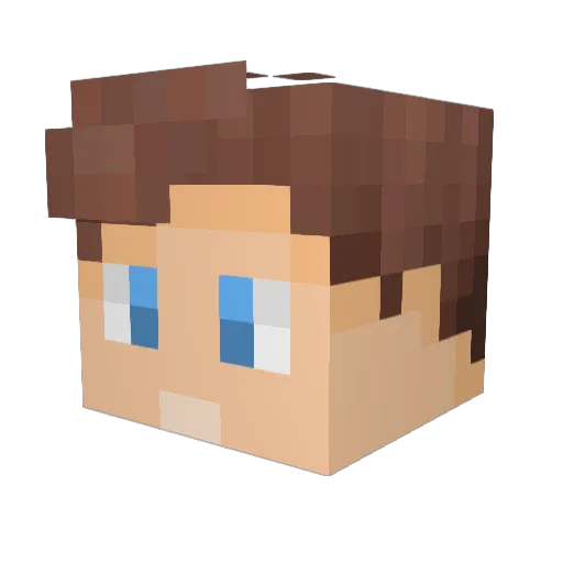 Tegnes Minecraft avatar head, 3D render