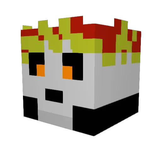 Tegri Minecraft avatar head, 3D render