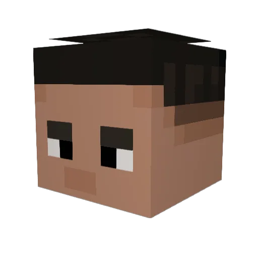 Tegudo Minecraft avatar head, 3D render