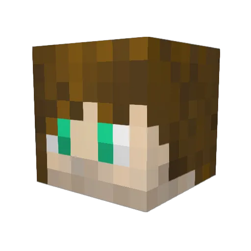 TehGoldyLockz Minecraft avatar head, 3D render