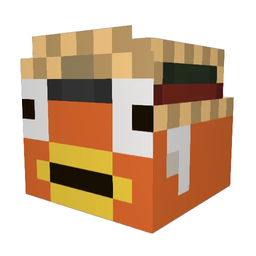 Teichifishy Minecraft avatar head, 3D render