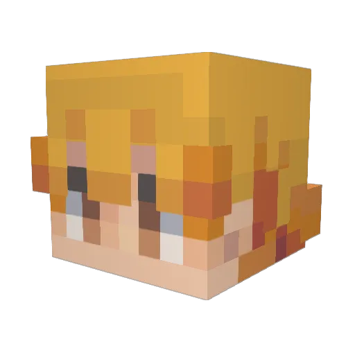 Teico Minecraft avatar head, 3D render
