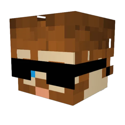 TeilzeitHigh Minecraft avatar head, 3D render
