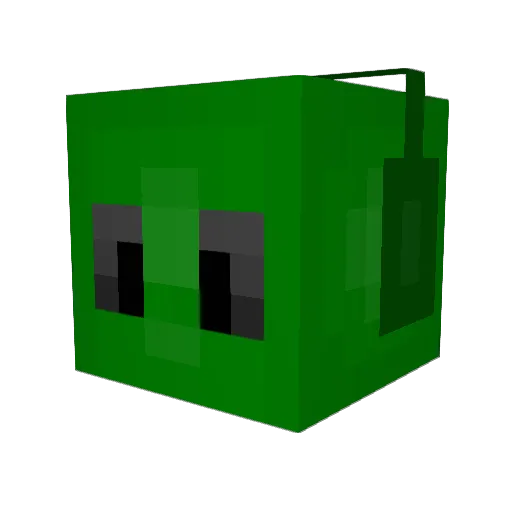 Tekitousan Minecraft avatar head, 3D render