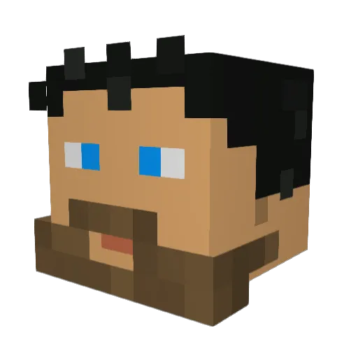 Tekkenon Minecraft avatar head, 3D render