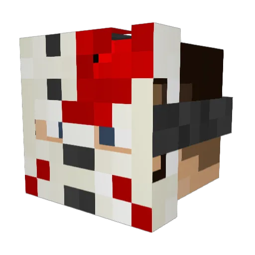 Tekkie_ Minecraft avatar head, 3D render