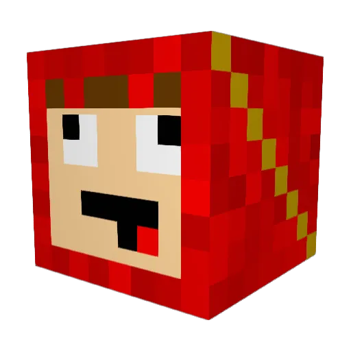 Tekn_ Minecraft avatar head, 3D render