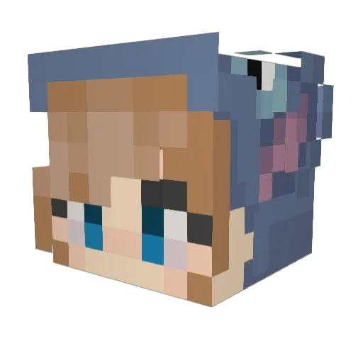 Tekrid Minecraft avatar head, 3D render