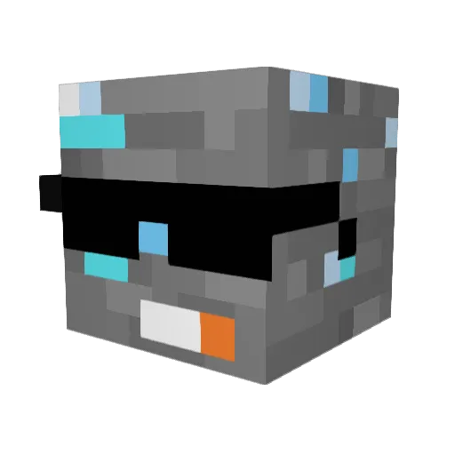 Telcels Minecraft avatar head, 3D render