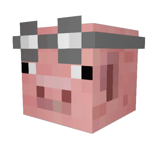 TeleAlpsko Minecraft avatar head, 3D render