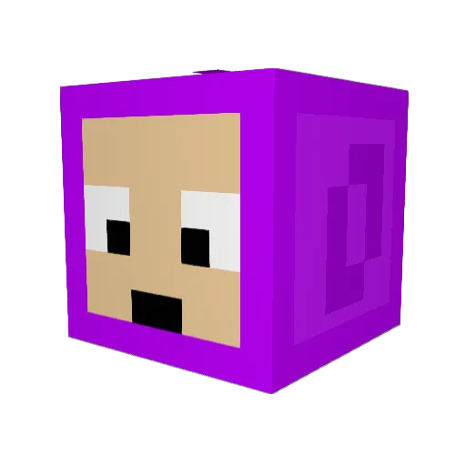 Tele_Tinky_Winky Minecraft avatar head, 3D render