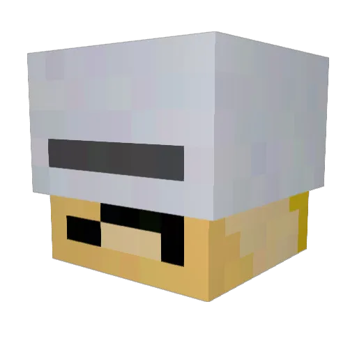 Telefax Minecraft avatar head, 3D render
