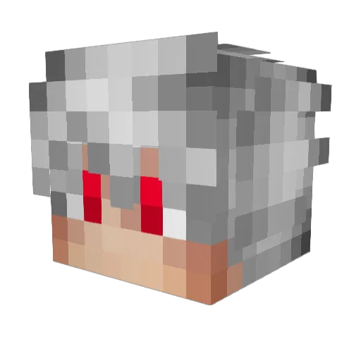 Telefone_ Minecraft avatar head, 3D render