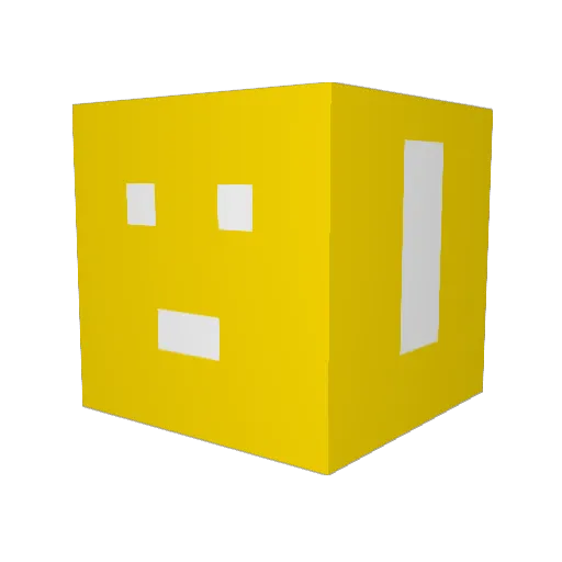 Telenet Minecraft avatar head, 3D render