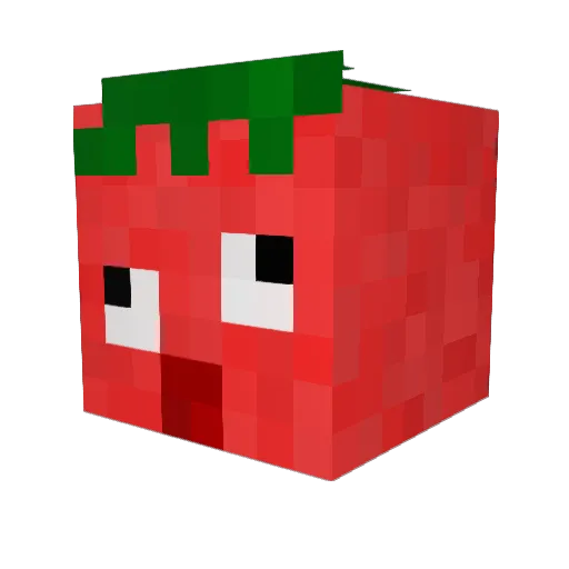 Telepastete Minecraft avatar head, 3D render