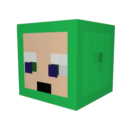 Teletubbiedori Minecraft avatar head, 3D render