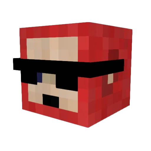 Teletubis_4 Minecraft avatar head, 3D render